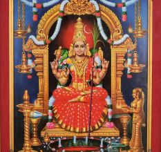 Paper Painting of Goddess Meenakshi in Traditional Temple Style