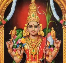Paper Painting of Goddess Meenakshi in Traditional Temple Style