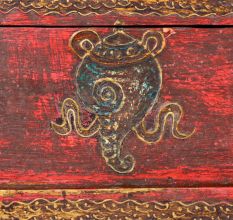 Handmade Wooden Painted Box with Dragon and Buddha Artwork
