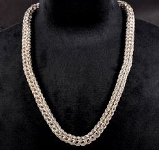 Handcrafted Silver Plated Brass Designer Chain Necklace for Men
