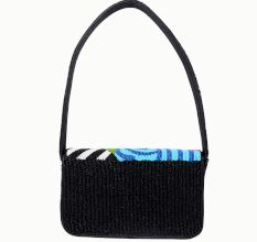 Luxury Handmade Colorful Beaded Shoulder Bag – Geometric Abstract Pattern Purse