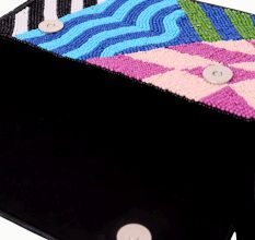 Luxury Handmade Colorful Beaded Shoulder Bag – Geometric Abstract Pattern Purse
