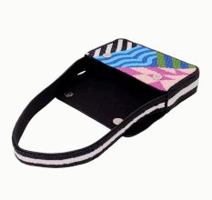 Luxury Handmade Colorful Beaded Shoulder Bag – Geometric Abstract Pattern Purse