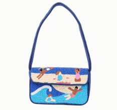 Luxury Handmade Beaded Shoulder Bag – Beach Scene Summer Pattern Purse