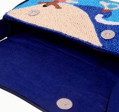 Luxury Handmade Beaded Shoulder Bag – Beach Scene Summer Pattern Purse