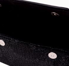 Luxury Handmade Beaded Shoulder Bag – Black Geometric Pattern