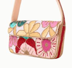 Luxury Colorful Floral Beaded Handbag – Designer Women’s Shoulder Bag