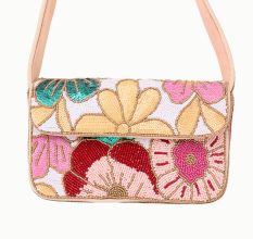 Luxury Colorful Floral Beaded Handbag – Designer Women’s Shoulder Bag