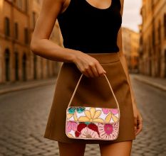 Luxury Colorful Floral Beaded Handbag – Designer Women’s Shoulder Bag