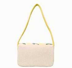 Handmade Beaded Shoulder Bag – Lemon Fruit Design, Summer Tote Purse for Women
