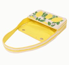 Handmade Beaded Shoulder Bag – Lemon Fruit Design, Summer Tote Purse for Women