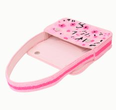 Handmade Pink Beaded Shoulder Bag with Floral Embroidery – Stylish Women’s Purse