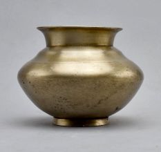 Elegant Vintage Brass Holy Water Pot for Rituals and Decor