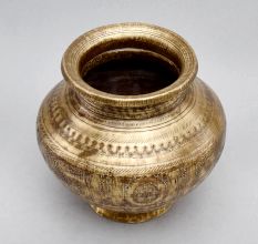 Vintage Brass Holy Water Pot with Elephant Carvings- Gujrat Art