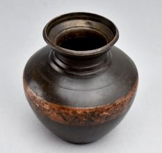 Holy Water Pot Made of Two Metals in Himalayan Art