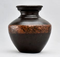 Holy Water Pot Made of Two Metals in Himalayan Art