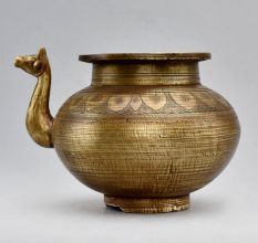 Vintage Pot with Carvings and Animal Spout