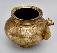 Vintage Pot with Carvings and Animal Spout