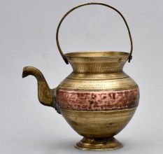 Small Pot with Two Metals, Spout, and Handle from Himalayan Art