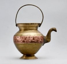 Small Pot with Two Metals, Spout, and Handle from Himalayan Art