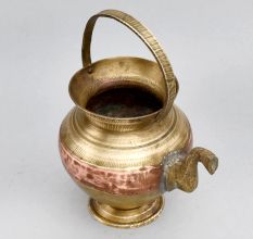Small Pot with Two Metals, Spout, and Handle from Himalayan Art