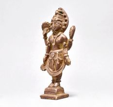 Antique Brass Standing Lord Vishnu Figure