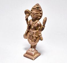 Antique Brass Standing Lord Vishnu Figure