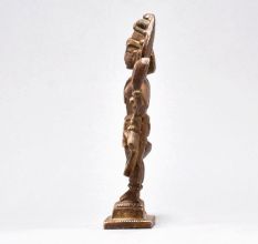 Antique Brass Standing Lord Vishnu Figure