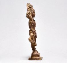 Antique Brass Standing Lord Vishnu Figure