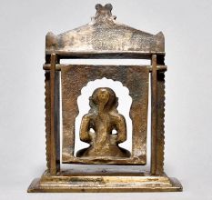 Brass Temple with Godess on Swing Figurine with Yali Design