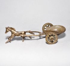 Antique Brass Horse-Drawn Chariot