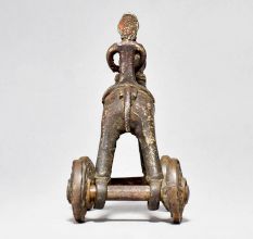 Vintage Brass Horse on Wheels with Rider