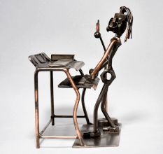 Vintage Modern Art Piano Player Statue
