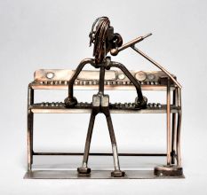 Vintage Modern Art Piano Player Statue