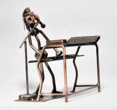 Vintage Modern Art Piano Player Statue