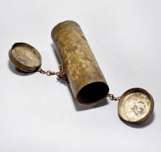 Vintage Brass Tobacco and Lime Pot with Chain