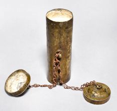 Vintage Brass Tobacco and Lime Pot with Chain