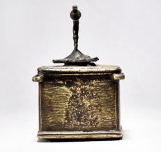 Vintage Brass Ink Pot with Bird Neck Lid