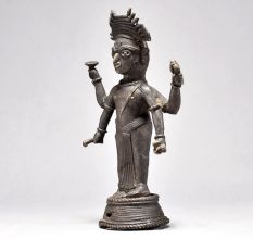 Folk Vintage Tribal Fine Art Figurine of Lord Krishna or Heritage Lord Vishnu