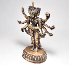 Standing 8 Armed Brass Lord Avalokiteshvara Statue