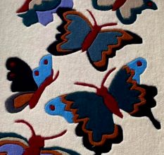 Colorful Butterfly Wool Rug