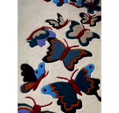 Colorful Butterfly Wool Rug