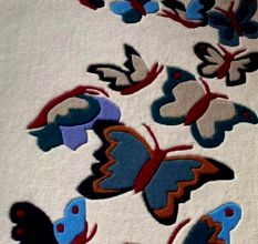 Colorful Butterfly Wool Rug