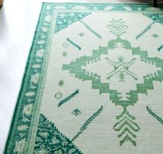 Green Medallion Wool Rug