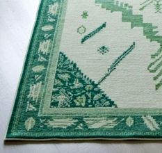 Green Medallion Wool Rug