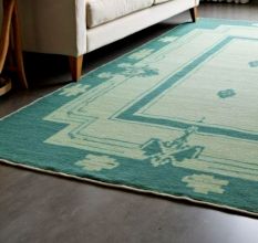 Teal Medallion Wool Rug