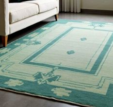 Teal Medallion Wool Rug