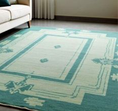 Teal Medallion Wool Rug
