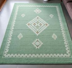 Scandinavian Green Wool Rug