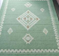 Scandinavian Green Wool Rug